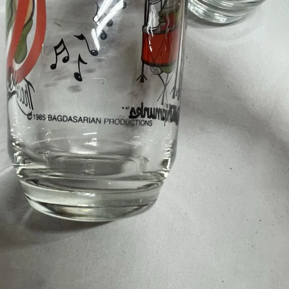 Alvin and The Chipmunks Theodore & Simon Vintage 1985 Drinking Glasses Set of 2